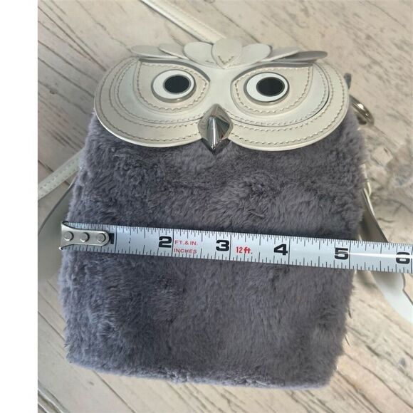 Kate Spade Hoot 3D Owl Crossbody Bag Grey Cream Accents Women's - Picture 16 of 17